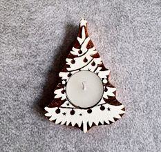 Handcrafted Wooden Santa T Light Set of 5